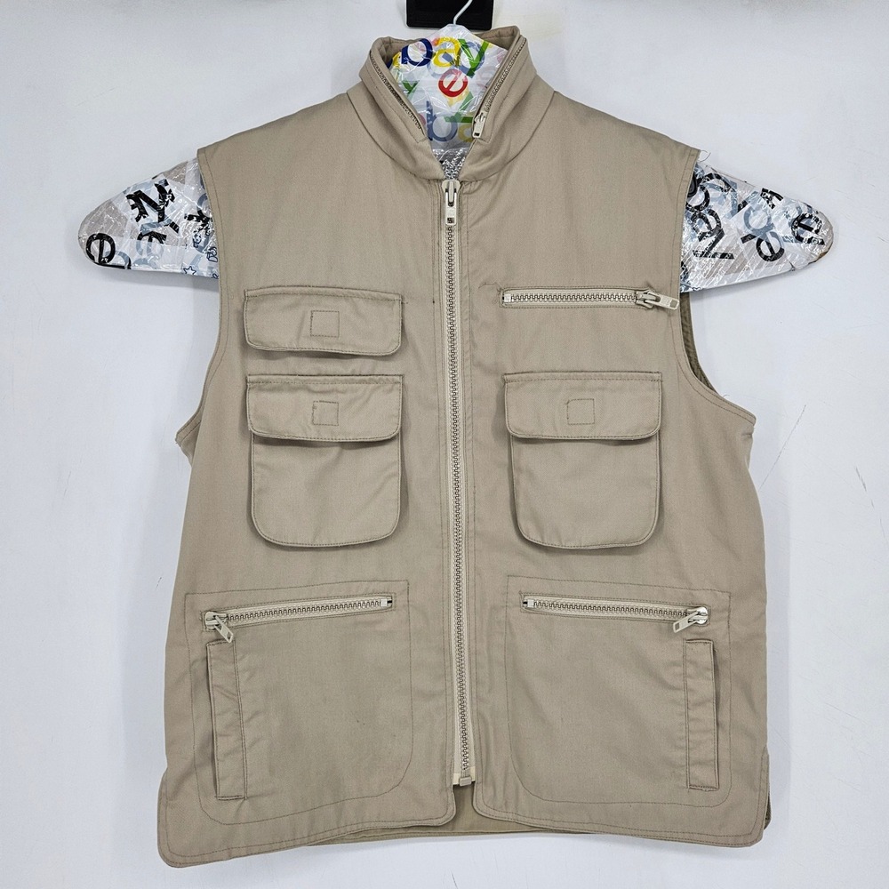 Vintage Banana Republic Vest Mens Medium Safari Tan‎ Utility Photographer Cargo